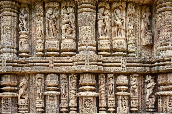 2007 Еротичні Скульптури Зовнішніх Стінах Храму Сонця Конарк Орісса Індія — стокове фото