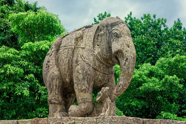 2007 Estátua Elefante Esculpida Arenito Orissa Complexo Konark Sun Temple — Fotografia de Stock