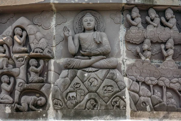 2007 Piedra Arte Anhelado Dhauli Shanti Stupa Bhubaneswar Orissa Odisha — Foto de Stock