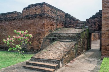 Nalanda Mahavihara Mahavihara 'nın 2008 Vintage kalıntıları, 5. yüzyıl CE.at UNESCO dünya mirası Nalanda, Bihar Hindistan Asya.