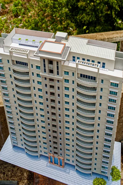 2009 Egy Építészeti Skála Modell Egy Tizenöt Emeletes Lakóépület Szerkezet — Stock Fotó