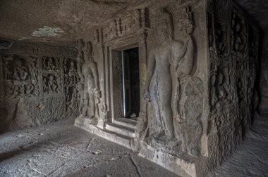 09 22 2012 Ancient Entrance Gate, Budist Vihara, Rock Cut Caves, Aurangabad, Maharashtra, Hindistan Asya.