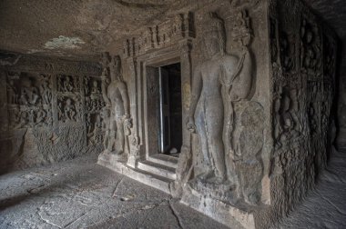 09 22 2012 Ancient Entrance Gate, Budist Vihara, Rock Cut Caves, Aurangabad, Maharashtra, Hindistan Asya.