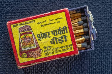 Ambarnath Dist Thane Maharashtra Hindistan 'da üretilen eski güvenlik kibritleri kutusu.. 