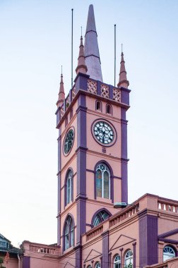 01 26 2013 Vintage mimari saat kulesi şirket ofisi Trissur Kerala INDIA Asia.