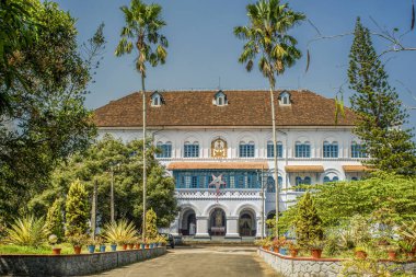 01 23 2013 Vintage mimarisi-The Syro-Malabar Başpiskoposu 'nun yerli stil-Changassery-Kottayam bölgesi Kerala ile Hollanda mimarisi. Asya.