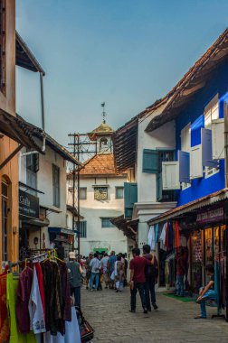 01 24 2013 Mimar 1760 Saat Kulesi-paradesi Sinagogu Kochi Kerala Hindistan Asya.