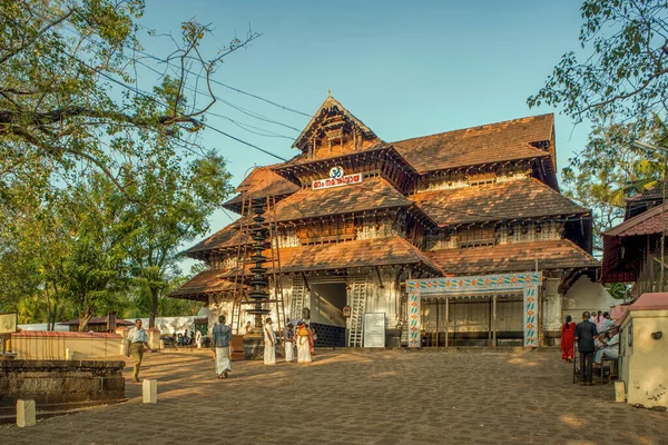 01 25 2013 Vadakkunathan Shiva Tapınağı Vintage Gopuram Thrissur Kerala Hindistan Asya.