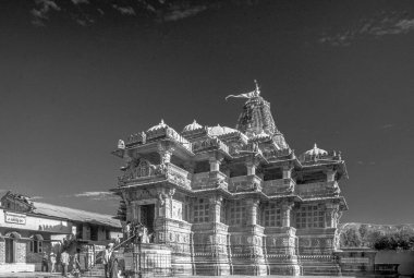 07 23 2013 Vintage Siyah-beyaz Shree Shamlaji Vishnu Mandir Gambhoi - Bhiloda Yolu, Samalaji, Gujarat Hindistan Asya.