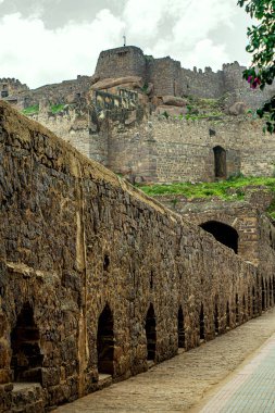 09 01 2015 Hyderabad Telangana Hindistan Asya 'daki Golkonda kalesinin mimari tasarımı