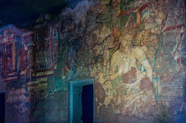 1112 2011 Bodhisattva Padmapani 'nin Vintage Tablosu, bilinmeyen sanatçı, 5. yüzyılın sonlarında, Ajanta Mağaraları, Maharashtra Eyaleti, Hindistan