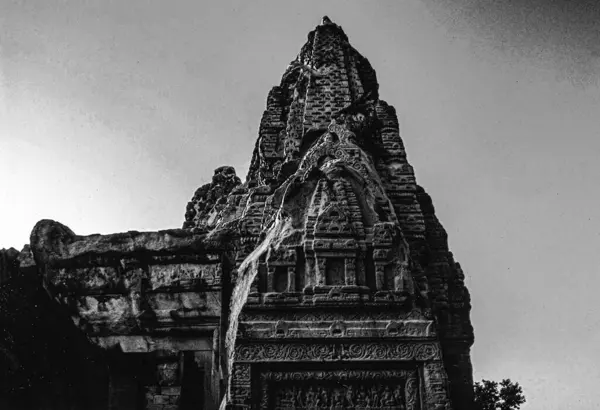 2013年7月14日印度喜马偕尔邦Beas河Kangra河谷Masrur印度教庙宇Masroor石刻庙宇的黑白复古照片 — 图库照片