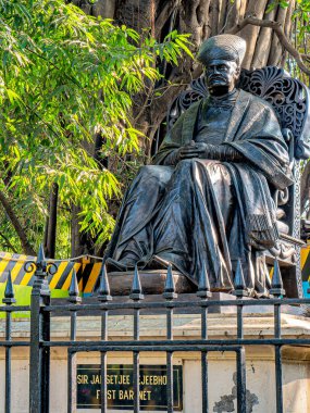 1217 2021 Sör Jamsetjee Jejeebhoy 'un heykeli, Bombay 1. Baronet Jejeebhoy Oval Meydan-Mumbai Maharashtra Hindistan Asya yakınlarında.