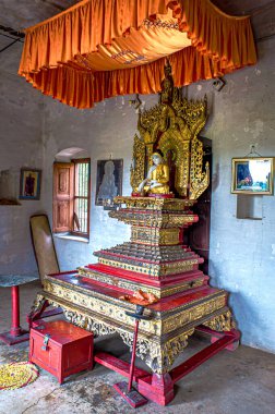 08 31 2008 Vintage Old Mahabodhi Society of India Vihar Budist Site, Sarawasti, Uttar Pradesh, Hindistan Asya