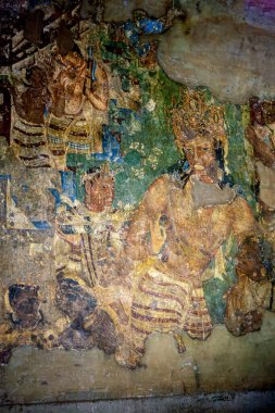 08 19 2008 Vintage Old Vajrapani resim freski Ajanta Mağarası UNESCO 'nun Dünya Mirası Sitesi Aurangabad resmen Chhatrapati Sambhaji Nagar Maharashtra Hindistan Asya.