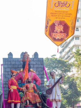 04 09 2024 festival Procession on the famous Girgaon, or Girgaum Jagannath Shankar Sheth Road Mumbai Maharashtra India Asia clipart