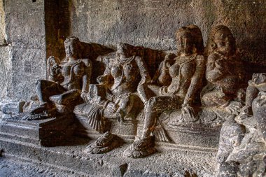 08 18 2006 Kailasa Tapınağı, Ellora veya Kailashanatha Tapınağı kaya kesimi Hindu tapınaklarının en büyüğü resmi adıyla Chhatrapati Sambhaji Nagar Maharashtra Hindistan Asya olarak bilinen UNESCO dünya mirası Aurangabad sitesi..