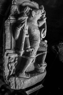 08 29 2008 Vintage Old Black and White Fotoğrafı Kazılmış eserin Müze Lumbin 'de