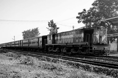 01 05 2009 Vintage Black and White Photo of Railway Station Lunidhar Mota Devalia bölgesi Amreli-Saurasgtra Gujrat INDIA Asia.