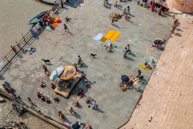 10 02 2005 View from Jantar mantar Mansingh astronomik gözlemevi of Ganga Ghat, Varanasi, Uttar Pradesh, Hindistan Asya.