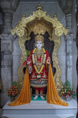 10 12 2007 Ghanshyam Maharaj BAPS Swaminarayan temple Dadar ; Bombay Mumbai Maharashtra India Asia. clipart