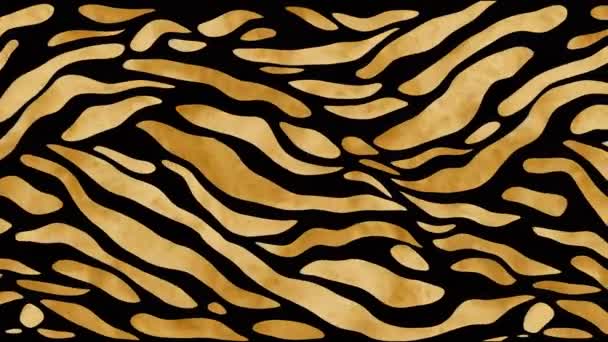 Abstract Hand Drawing Leopard Animal Skin Shapes Psychedelic Liquid Tie — Stock Video