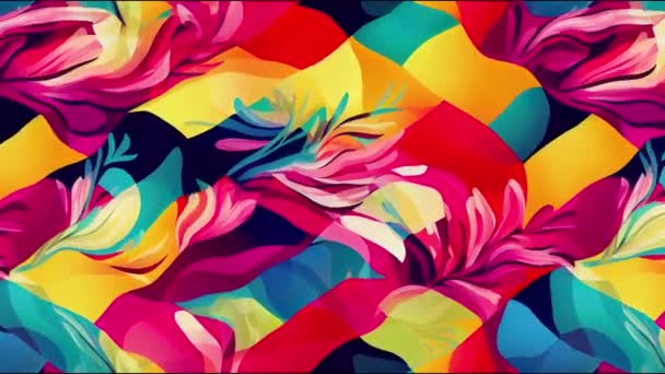 Çiçek Fırçası Darbeleri Moda Baskıları Grafikler Arka Planlar Sanatları Için — Stok video