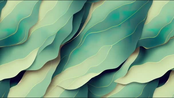 热带异国花线条绿色棕榈叶无缝动画 线条背景 奇异的丛林壁纸 — 图库视频影像