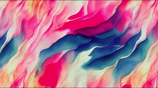 色とりどりの抽象アニメーション 水彩シマウマの質感 — ストック動画