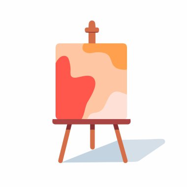 An easel with a painting on it clipart