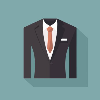 Mavi arka planda bir takım elbise ve kravat