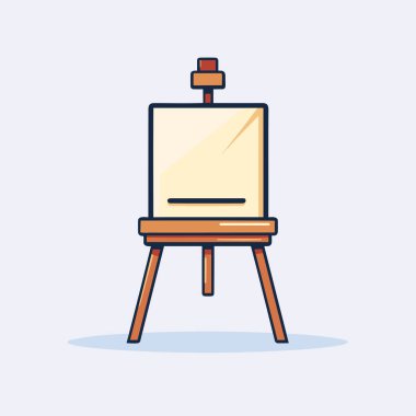 Üzerinde boş tuval olan bir sehpa.