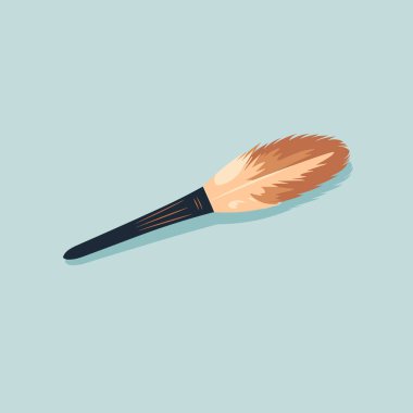 Mavi arka planda turuncu ve siyah bir tüy.