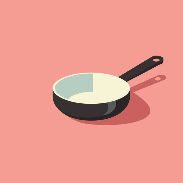 粉红背景上的煎锅 — 图库矢量图片
