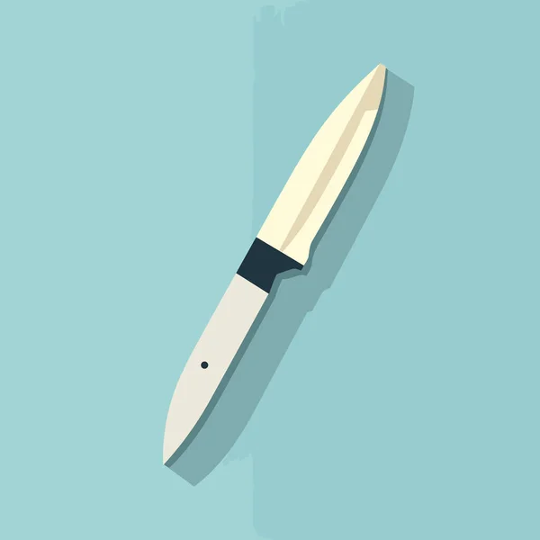 青い背景に黒い柄のナイフ — ストックベクタ