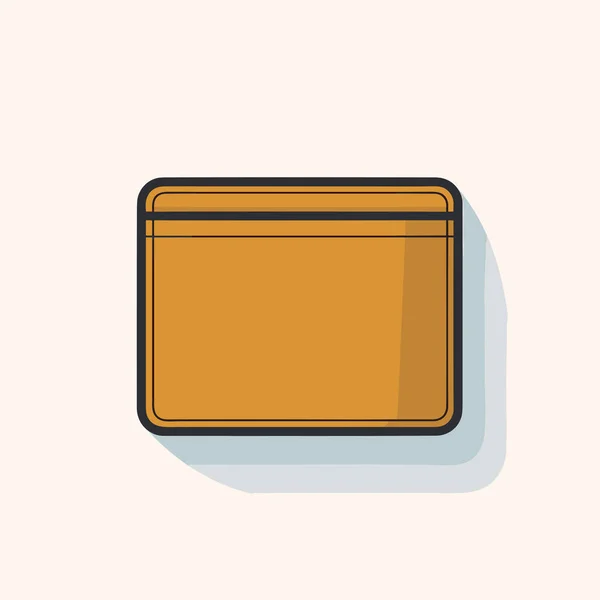 Brown Card Case Sitting Top White Wall — Stock Vector