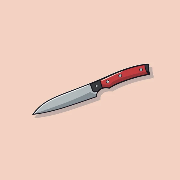 Couteau Rouge Noir Sur Fond Rose — Image vectorielle