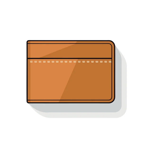 白い背景の茶色の革の財布 — ストックベクタ