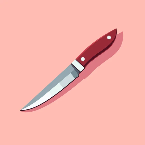 Ein Rotes Messer Auf Rosa Hintergrund — Stockvektor