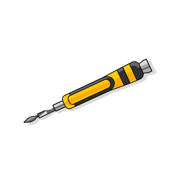 Жовта Чорна Ручка Чорним Кінчиком — стоковий вектор