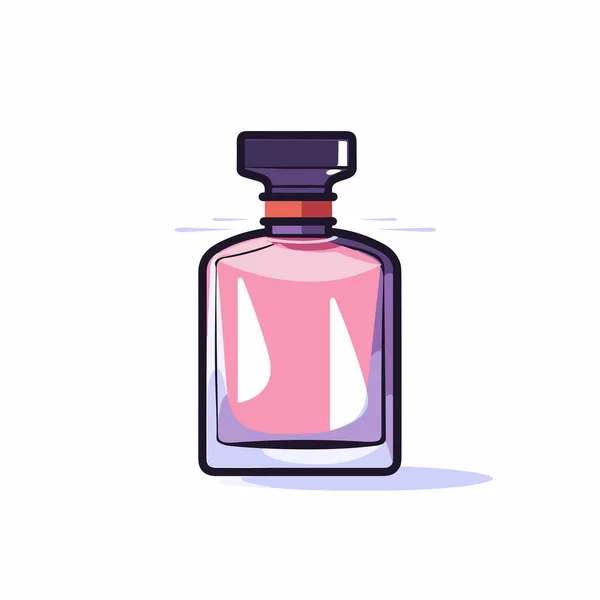 Een Fles Roze Parfum Een Witte Achtergrond — Stockvector