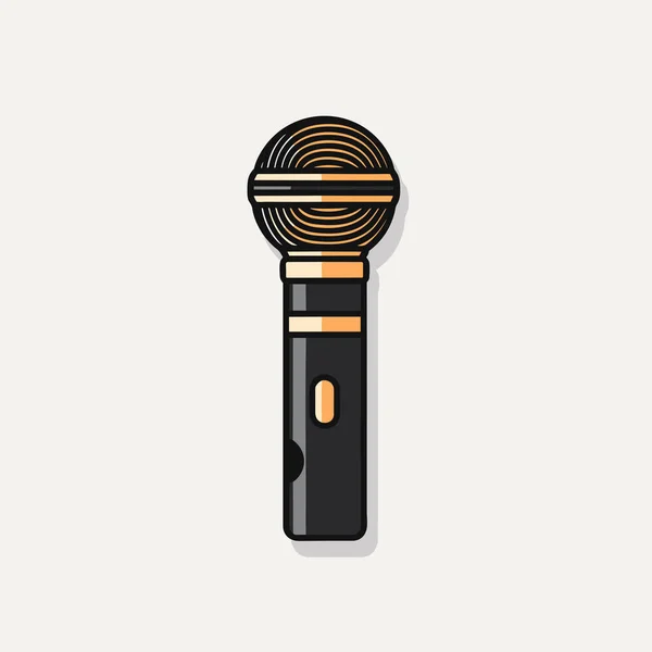 Microphone Noir Sur Fond Blanc — Image vectorielle