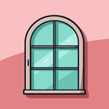 Pembe duvardaki uzun gölgeli bir pencere.