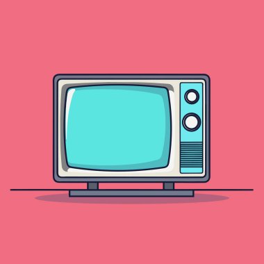 Masanın üstünde oturan eski bir televizyon.