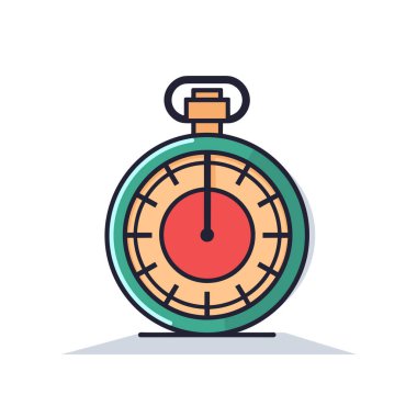 Ortasında kırmızı bir daire olan bir kronometre.