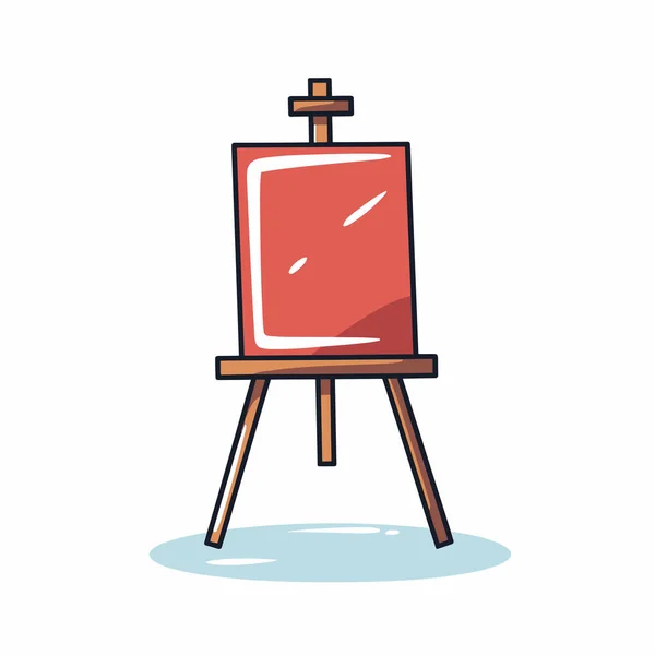 Easel Red Painting — Stock Vector