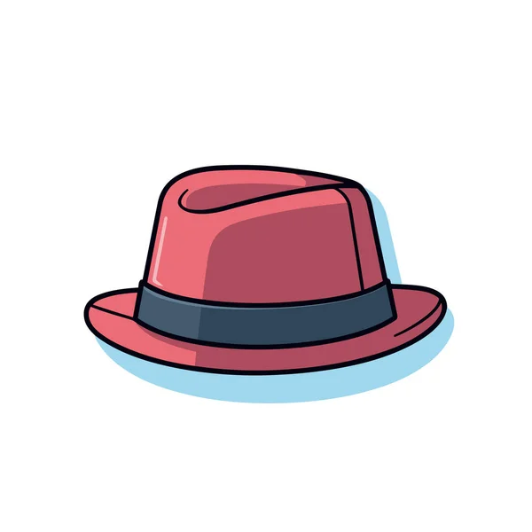 Ein Roter Hut Mit Einem Schwarzen Band Den Rand — Stockvektor