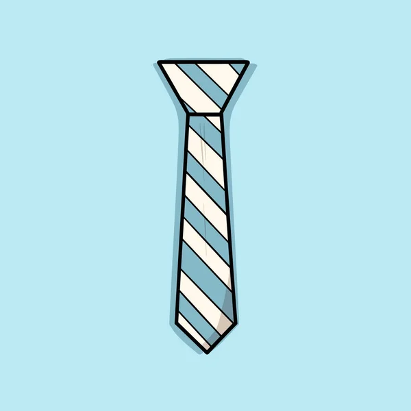 Kék Fehér Csíkos Nyakkendő Kék Alapon — Stock Vector