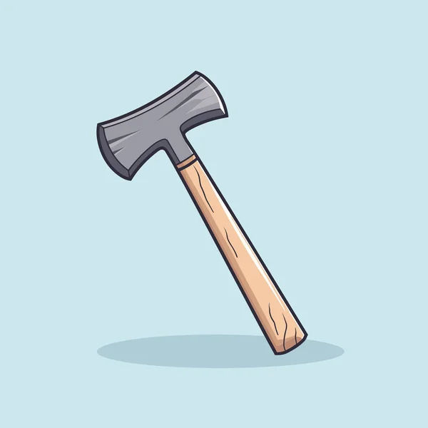 Ein Hammer Mit Holzstiel Auf Blauem Hintergrund — Stockvektor