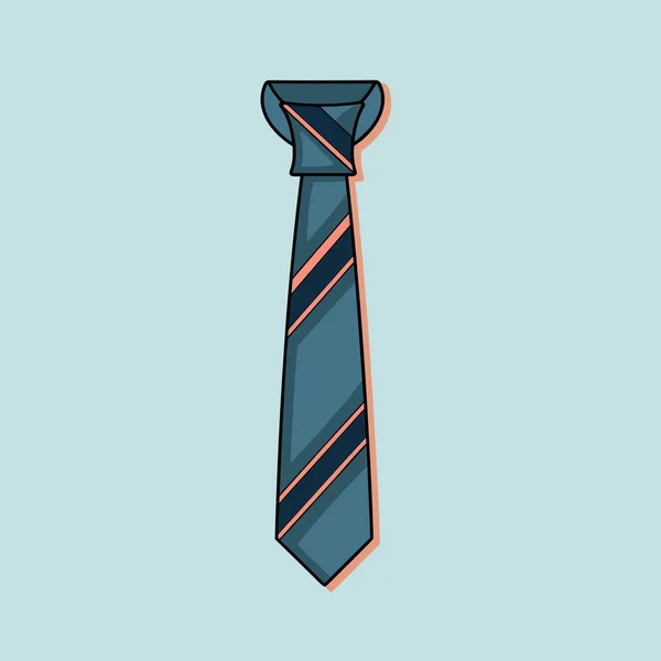 蓝色领带蓝色背景上带有粉色条纹的蓝色领带 — 图库矢量图片